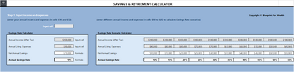 Saving Rate & Retirement Calculator