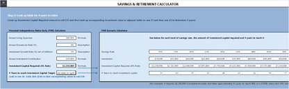 Saving Rate & Retirement Calculator
